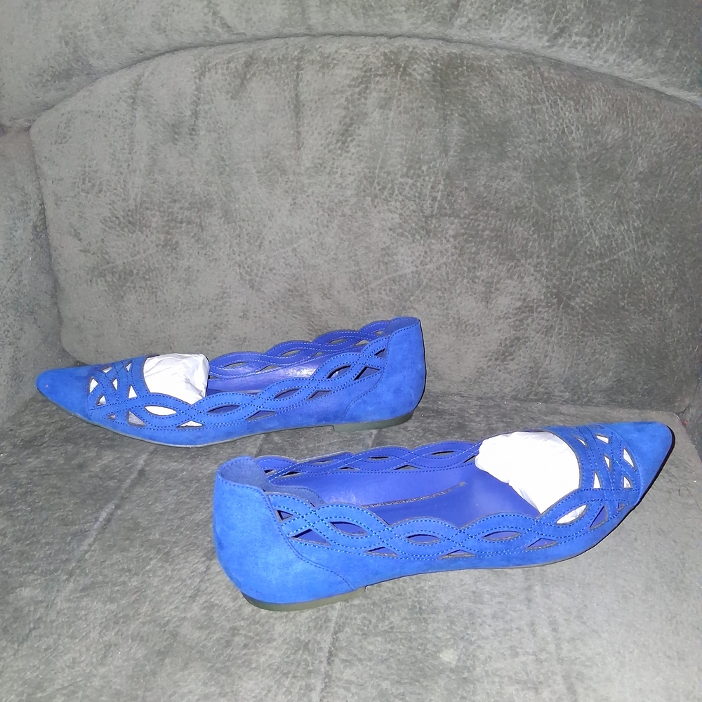 Banana Republic Royal Blue Suede Pointed-Toe Flats